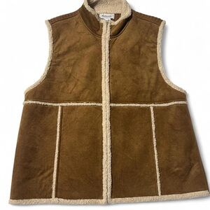 Westbound Tan Knit Vest with Cream Accents